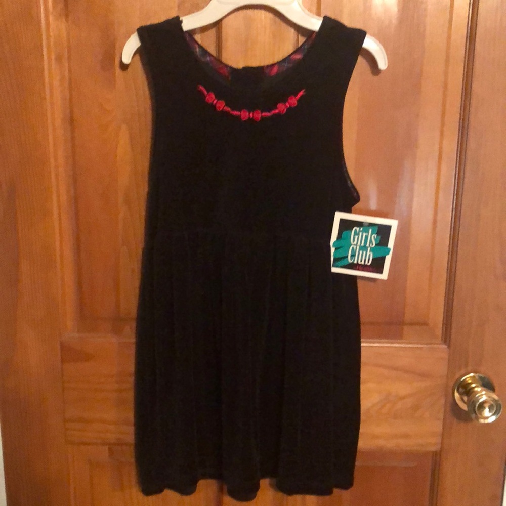 Girls Club Healthtex Velour Pinafore Dress